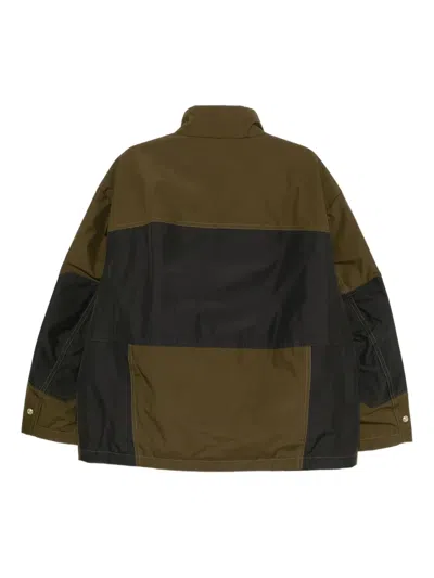 Croquis Pattern-panelled Padded Jacket In Green