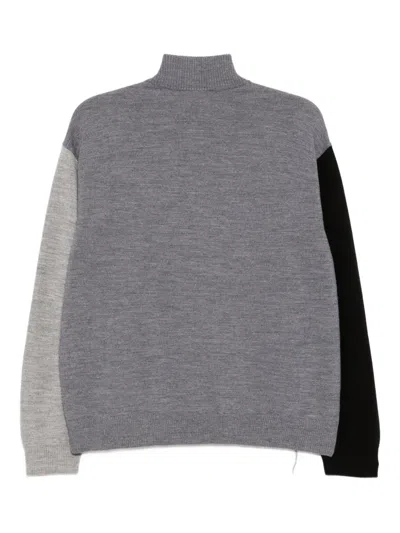 Croquis Wool Contrasting Splicing Jumper In Gray