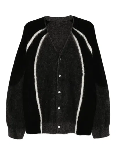 Croquis Patterned Cardigan In Black