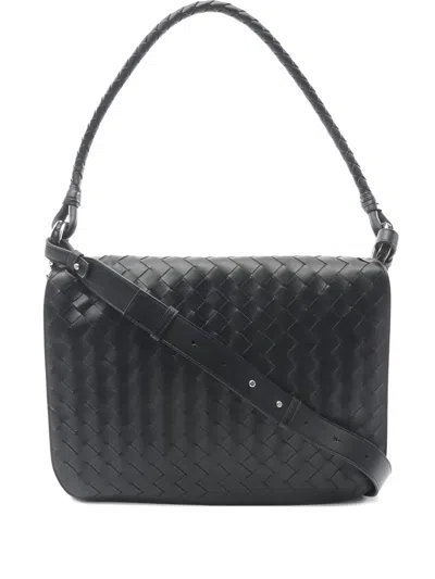 Pre-owned Bottega Veneta 2020s Intrecciato Shoulder Bag In Black