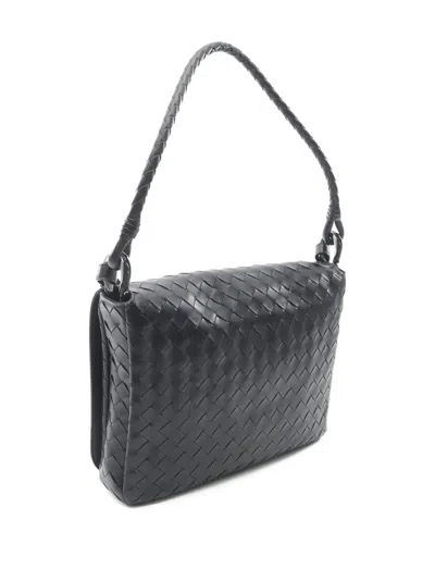 Pre-owned Bottega Veneta 2020s Intrecciato Shoulder Bag In Black