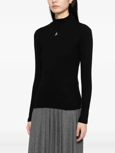 Agnès B. Logo-embroidered Top In Black