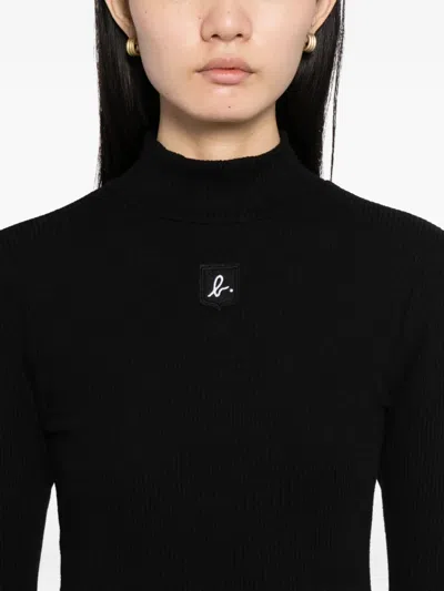 Agnès B. Logo-embroidered Top In Black