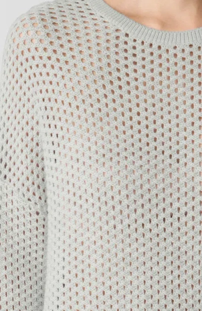 Eileen Fisher Merino Crew Neck Top In Regenerative Wool In Gray