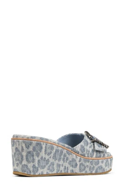 Donald Pliner Alfee Platform Wedge Slide Sandal In Blue