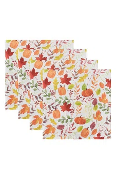 Design Imports Hometown Harvest Set Of 4 Napkins In Multi