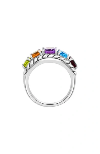 Effy Sterling Silver Mixed Gemstone Ring In Metallic