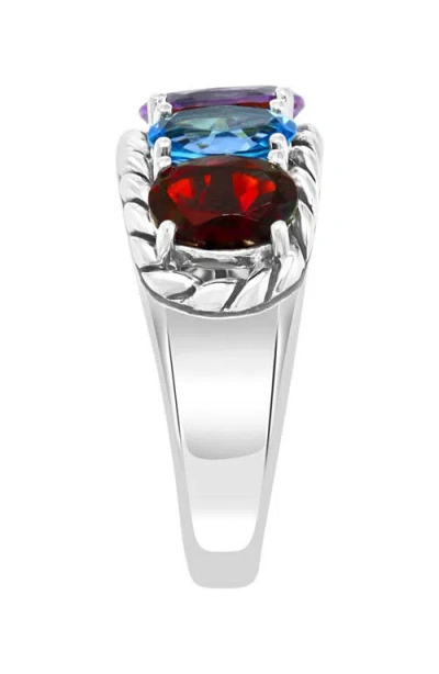 Effy Sterling Silver Mixed Gemstone Ring In Metallic