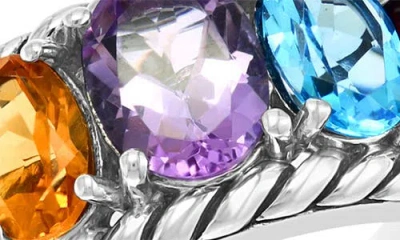 Effy Sterling Silver Mixed Gemstone Ring In Metallic