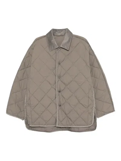 Croquis Collared Padded Jacket In Gray