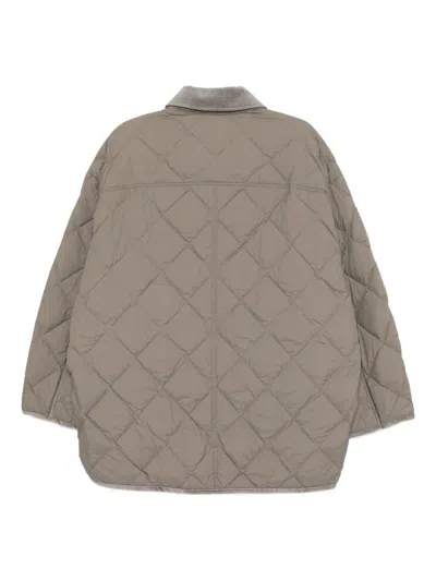 Croquis Collared Padded Jacket In Gray