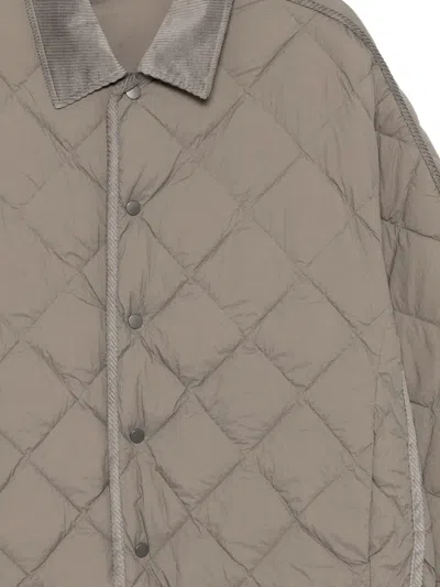 Croquis Collared Padded Jacket In Gray