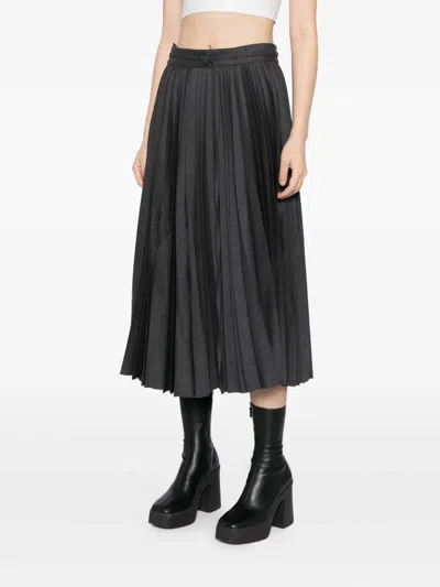 Less Wool Pleated Skirt In Gray
