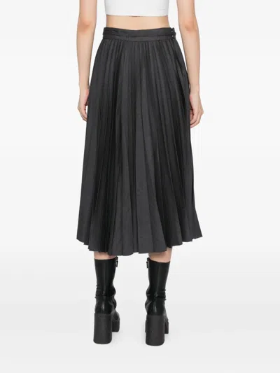 Less Wool Pleated Skirt In Gray