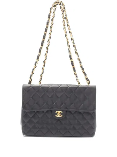 Pre-owned Chanel 2002-2003 Diamond-quilted Shoulder Bag In Black