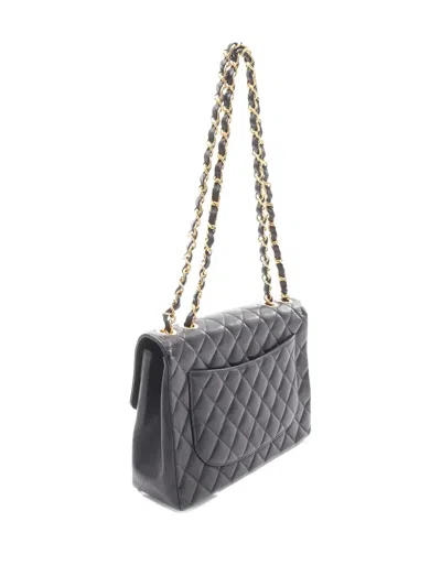 Pre-owned Chanel 2002-2003 Diamond-quilted Shoulder Bag In Black