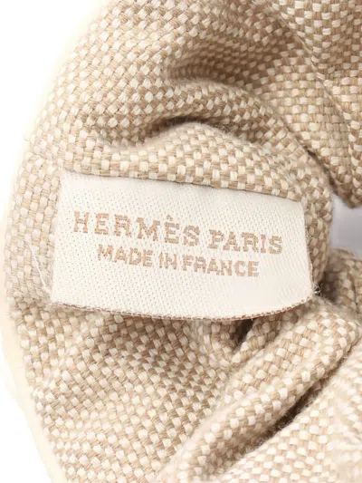 Pre-owned Hermes 2010s Claudia Scrunchie Hais Accessories In Neutral