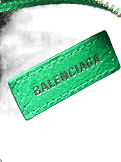 Pre-owned Balenciaga 2010s Studded Leather Shoulder Bag In Green