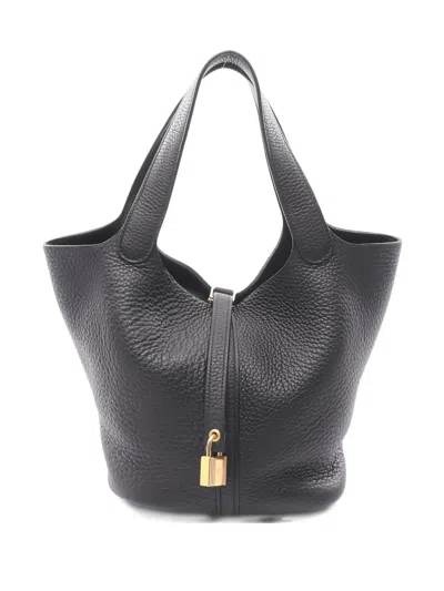 Pre-owned Hermes 2024 Picotin Lock Mm Handbag In Black