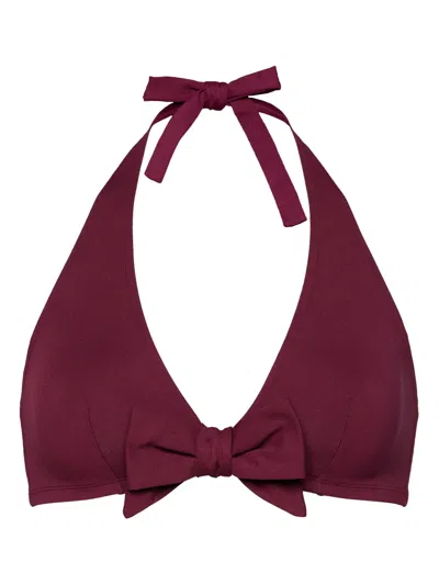 Eres Bow-embellished Halter-neck Bikini Top In Purple
