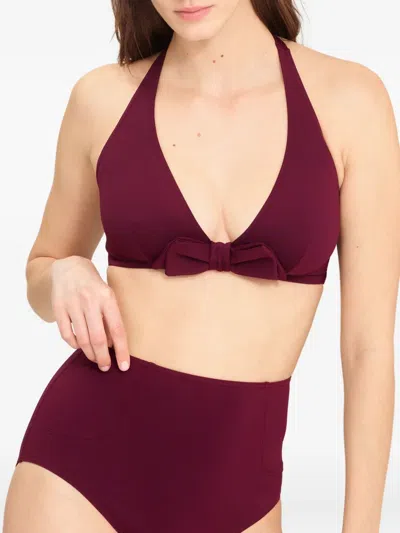 Eres Bow-embellished Halter-neck Bikini Top In Purple