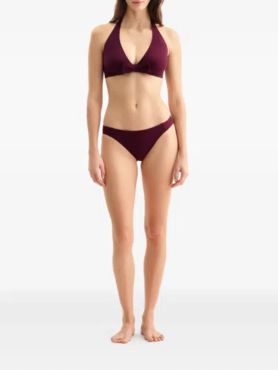 Eres Bow-embellished Halter-neck Bikini Top In Purple