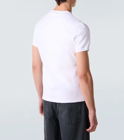 Prada T-shirt With Triangular Plaque In White