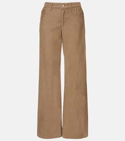 The Row Eglitta Corduroy Straight Leg Pants In Neutral