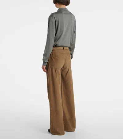 The Row Eglitta Corduroy Straight Leg Pants In Neutral