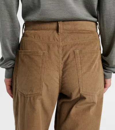 The Row Eglitta Corduroy Straight Leg Pants In Neutral