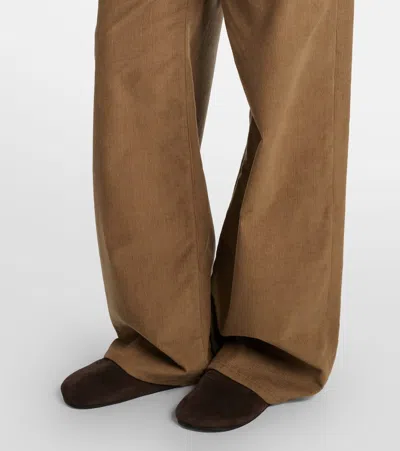The Row Eglitta Corduroy Straight Leg Pants In Neutral