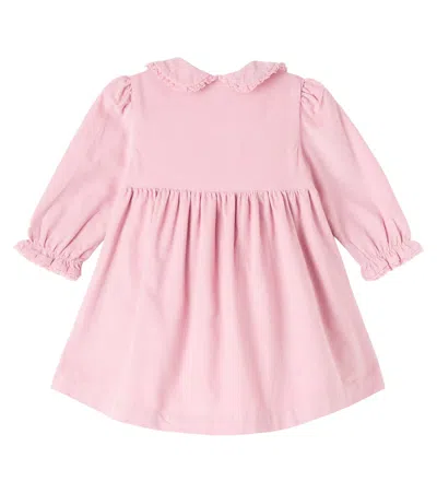 Tartine Et Chocolat Baby Crochet-trimmed Cotton Corduroy Dress In Pink