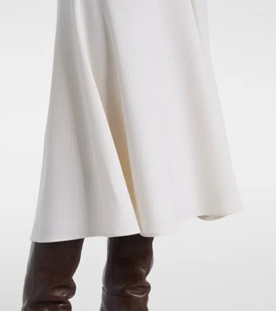 Brunello Cucinelli Twill Midi Skirt In White