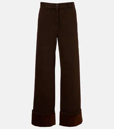 Dries Van Noten High-rise Straight Jeans In Brown