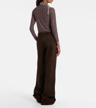 Dries Van Noten High-rise Straight Jeans In Brown