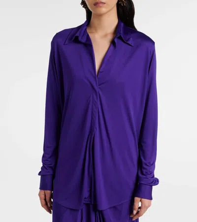 Dries Van Noten Viscose Jersey Blouse In Purple