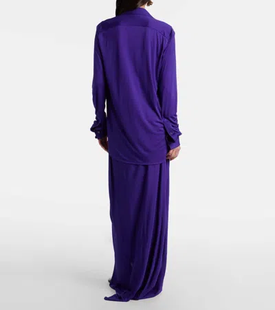 Dries Van Noten Viscose Jersey Blouse In Purple