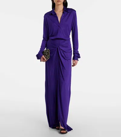 Dries Van Noten Viscose Jersey Blouse In Purple