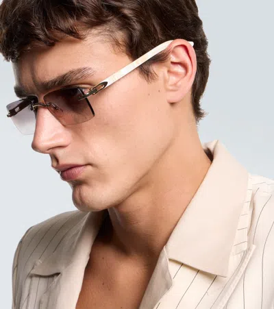 Cartier Signature C De  Rectangular Sunglasses In Brown