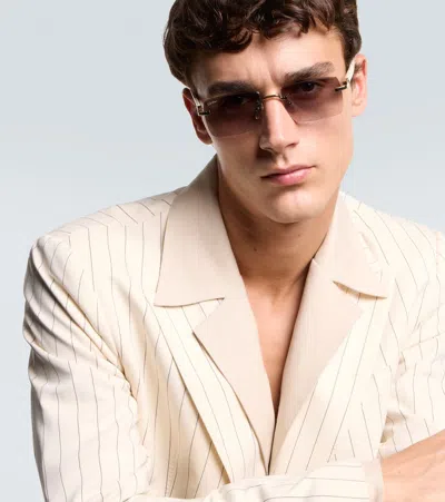 Cartier Signature C De  Rectangular Sunglasses In Brown