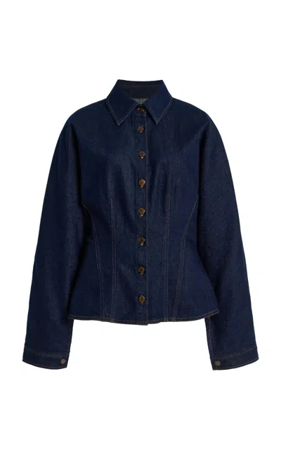 Agolde Devon Denim Button-up Shirt In Blue