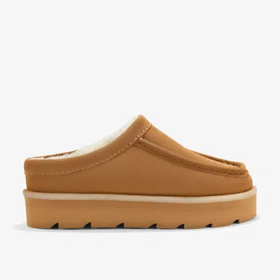 Clarks Meare Mules Caramel Warmlined In Brown