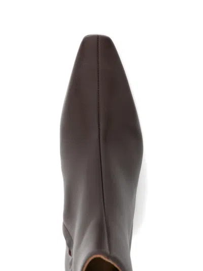 Staud Wally Leather Ankle Boots In Brown