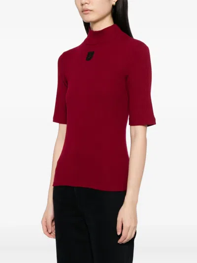 Agnès B. Logo-embroidered Top In Red