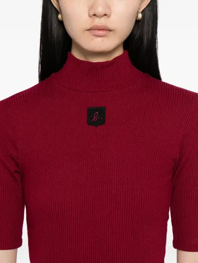 Agnès B. Logo-embroidered Top In Red