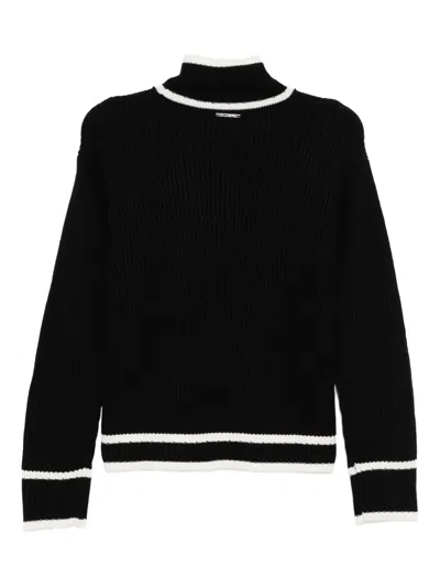 Karl Lagerfeld Turtleneck Autograph Sweater In Black