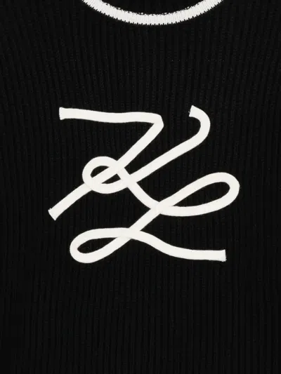 Karl Lagerfeld Turtleneck Autograph Sweater In Black