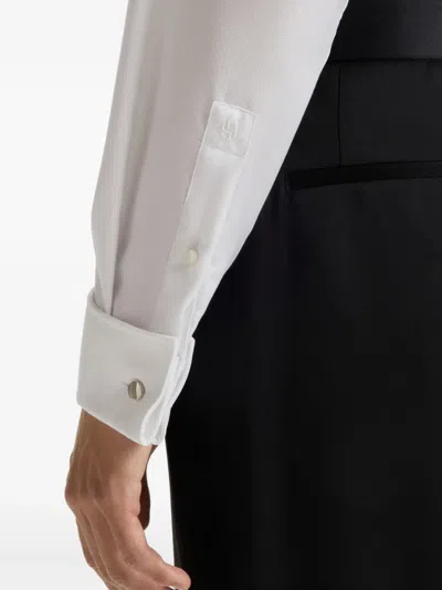 Hugo Boss Slim-fit Shirt In Italian-made Performance-stretch Jersey In White