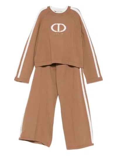 Twinset Logo-detailing Tracksuit In Brown