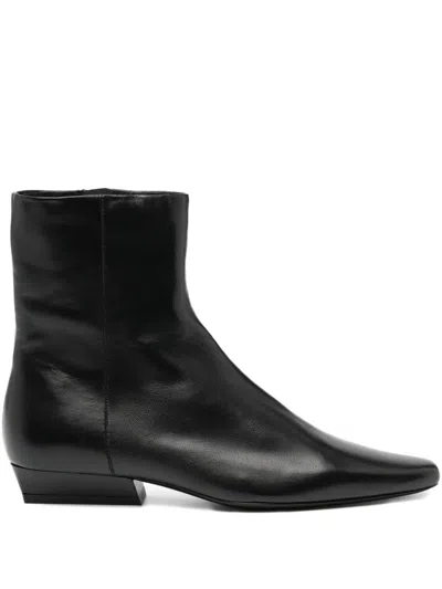 Staud 20mm Wally Flat Ankle Boot In Black